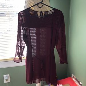 Burgundy maternity top